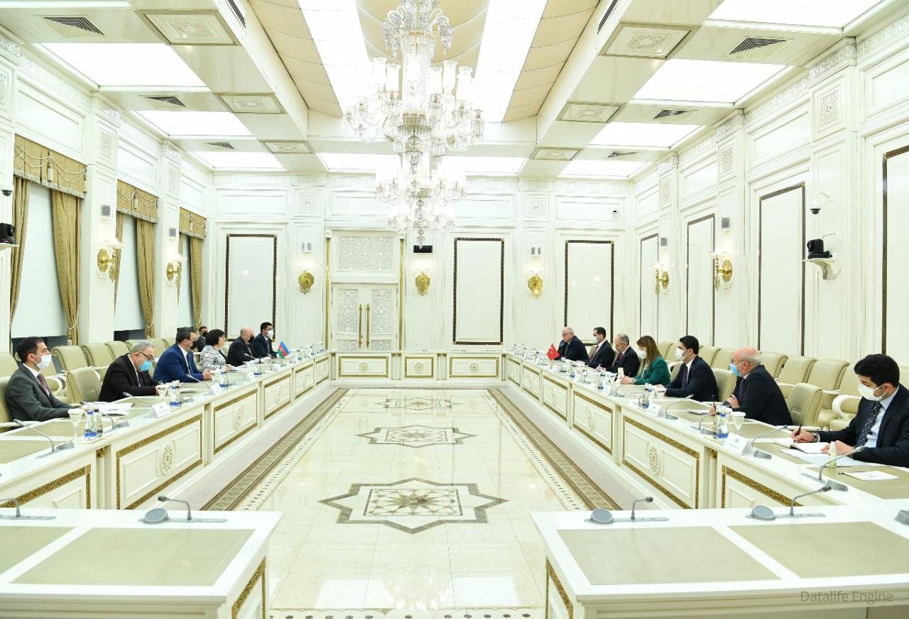 Milli Məclisin Sədri Sahibə Qafarova TBMM-nin nümayəndə heyəti ilə görüşüb