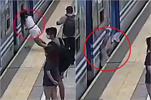 Huşunu itirərək qatarın altına düşən argentinalı qadın möcüzəvi şəkildə sağ qaldı 